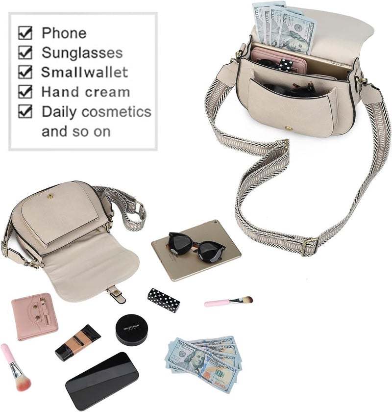 AFKOMST Crossbody Bags for Women,Small Saddle Purse and Boho Cross Body Handbags,Vegan Leather - Image 5